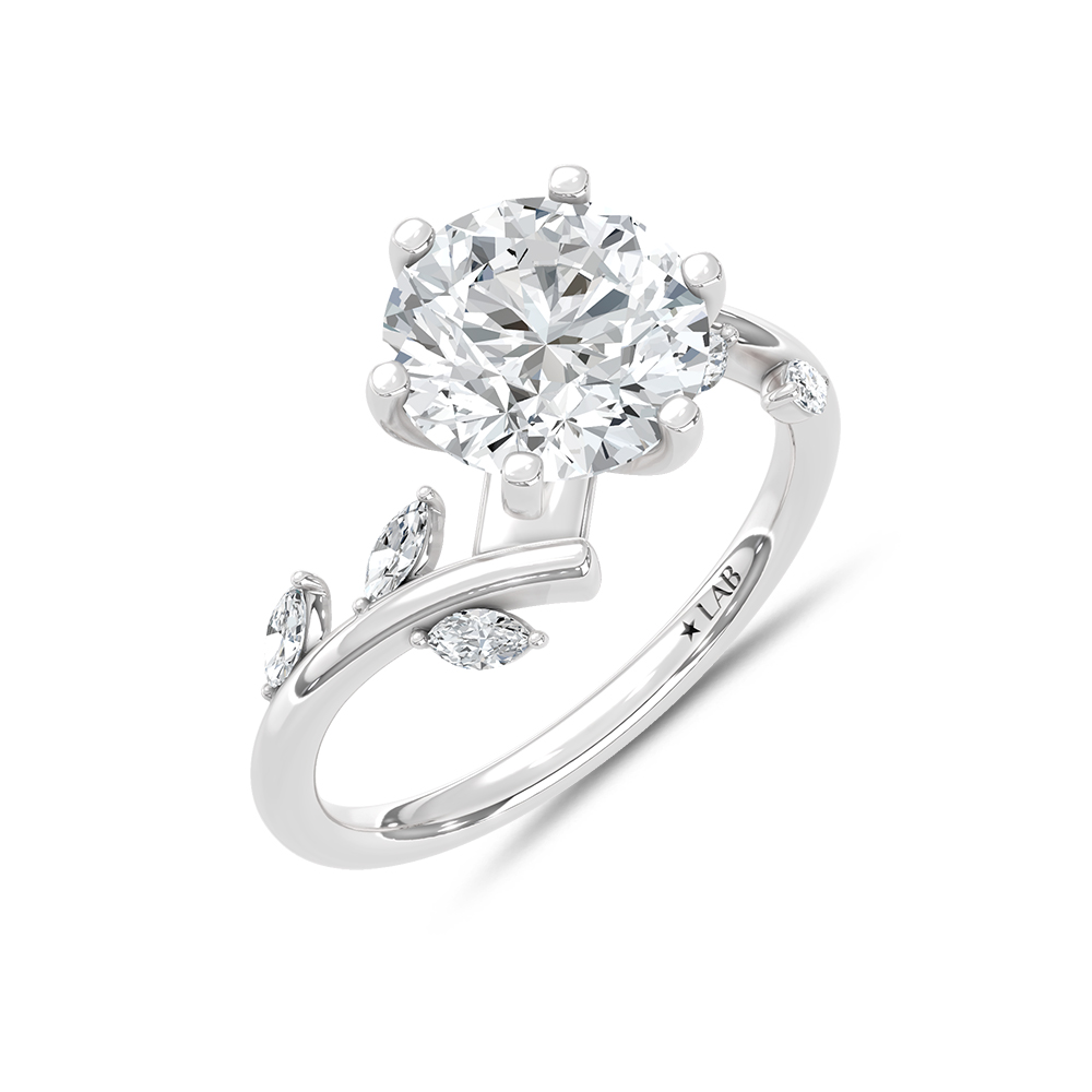 14K White Gold Lab Grown Diamond 3 1/4 Ct.Tw. Engagement Ring