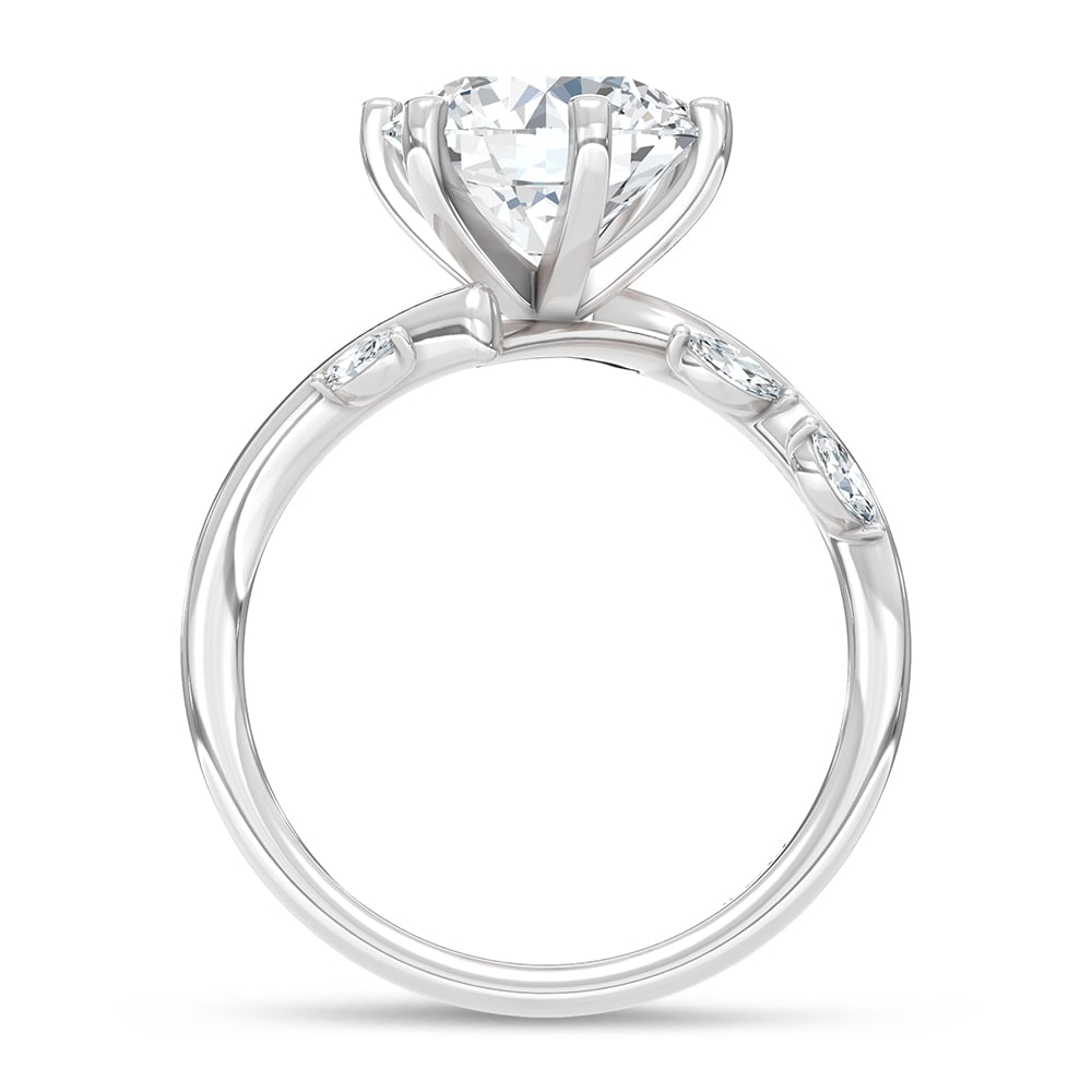 14K White Gold Lab Grown Diamond 3 1/4 Ct.Tw. Engagement Ring