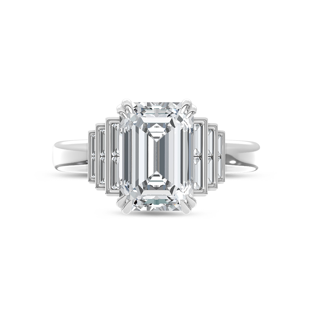 14K White Gold Lab Grown Diamond 3 1/4 Ct.Tw. Engagement Ring