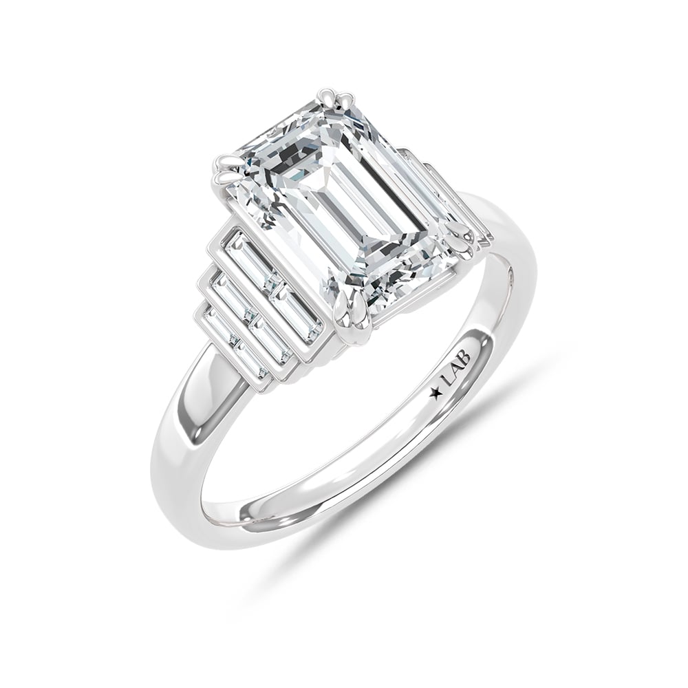 14K White Gold Lab Grown Diamond 3 1/4 Ct.Tw. Engagement Ring