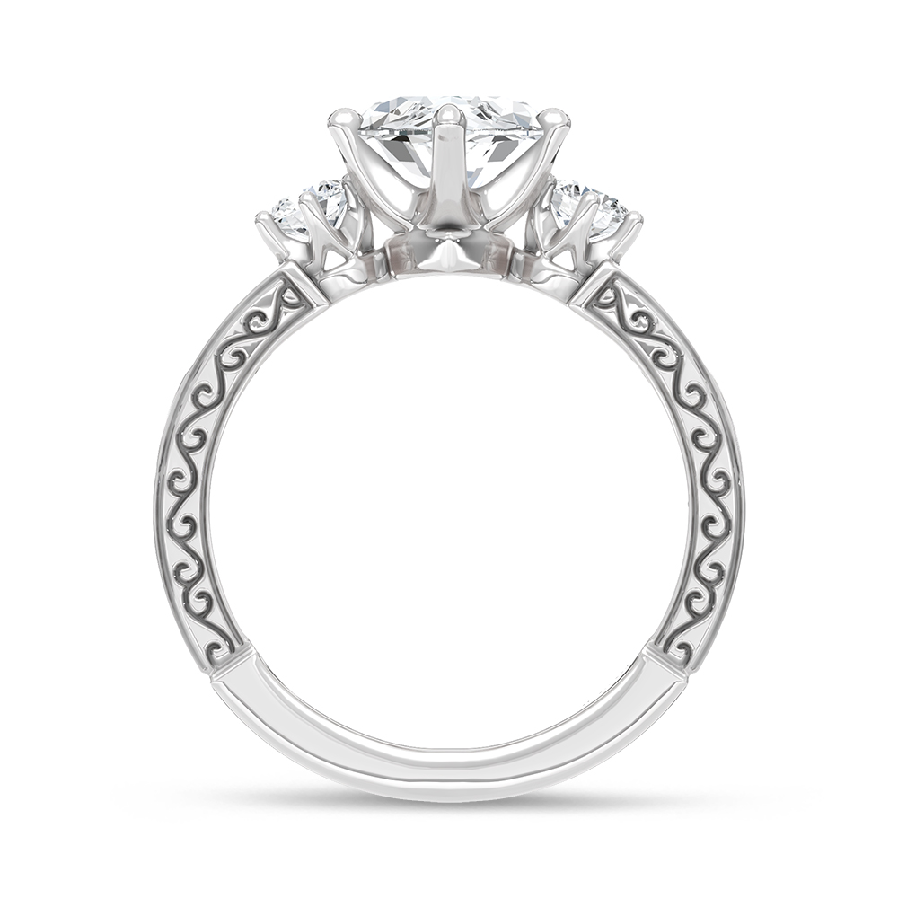 14K White Gold Lab Grown Diamond 2 1/3 Ct.Tw. Engagement Ring (IGI Certified Center 2ct)