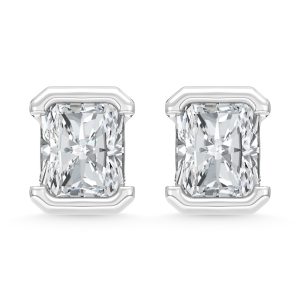 14K White Gold Lab Grown Diamond 1/2 Ct.Tw. Radiant Stud Earrings