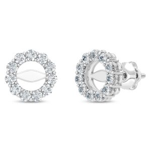 14K White Gold Lab Grown Diamond 1/2 Ct.Tw. Jacket Earrings