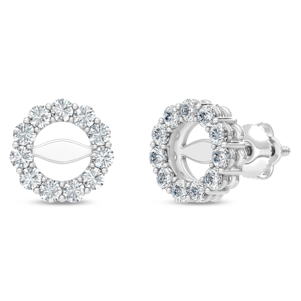14K White Gold Lab Grown Diamond 1/2 Ct.Tw. Jacket Earrings