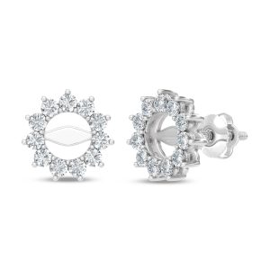 14K White Gold Lab Grown Diamond 1/2 Ct.Tw. Jacket Earrings