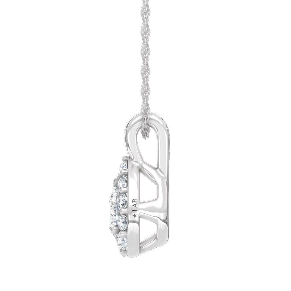 10K White Gold Lab Grown Diamond 1/4 Ct.Tw. Pear Pendant