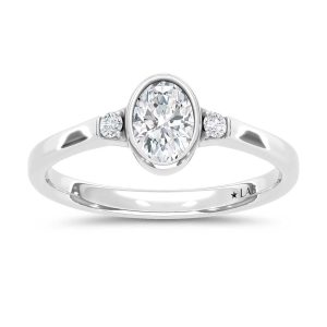 10K White Gold Lab Grown Diamond 1/2 Ct.Tw. Promise Ring