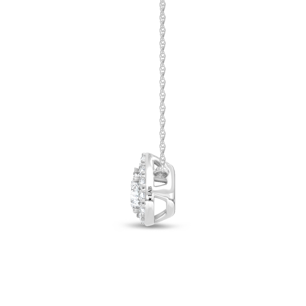 10K White Gold Lab Grown Diamond 1/4 Ct.Tw. Pear Shape Fashion Necklace