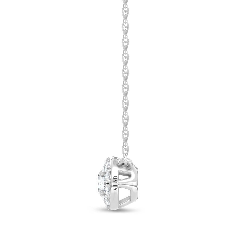 10K White Gold Lab Grown Diamond 1/4 Ct.Tw. Round Shape Fashion Necklace