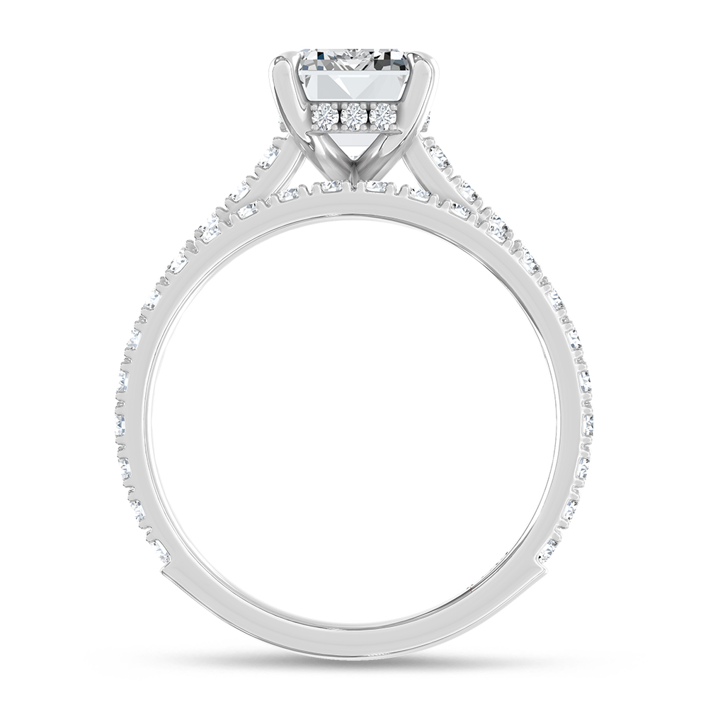 14K White Gold Lab Grown Diamond 3 Ct.Tw. Emerald Bridal Ring (Center 2 Ctw)