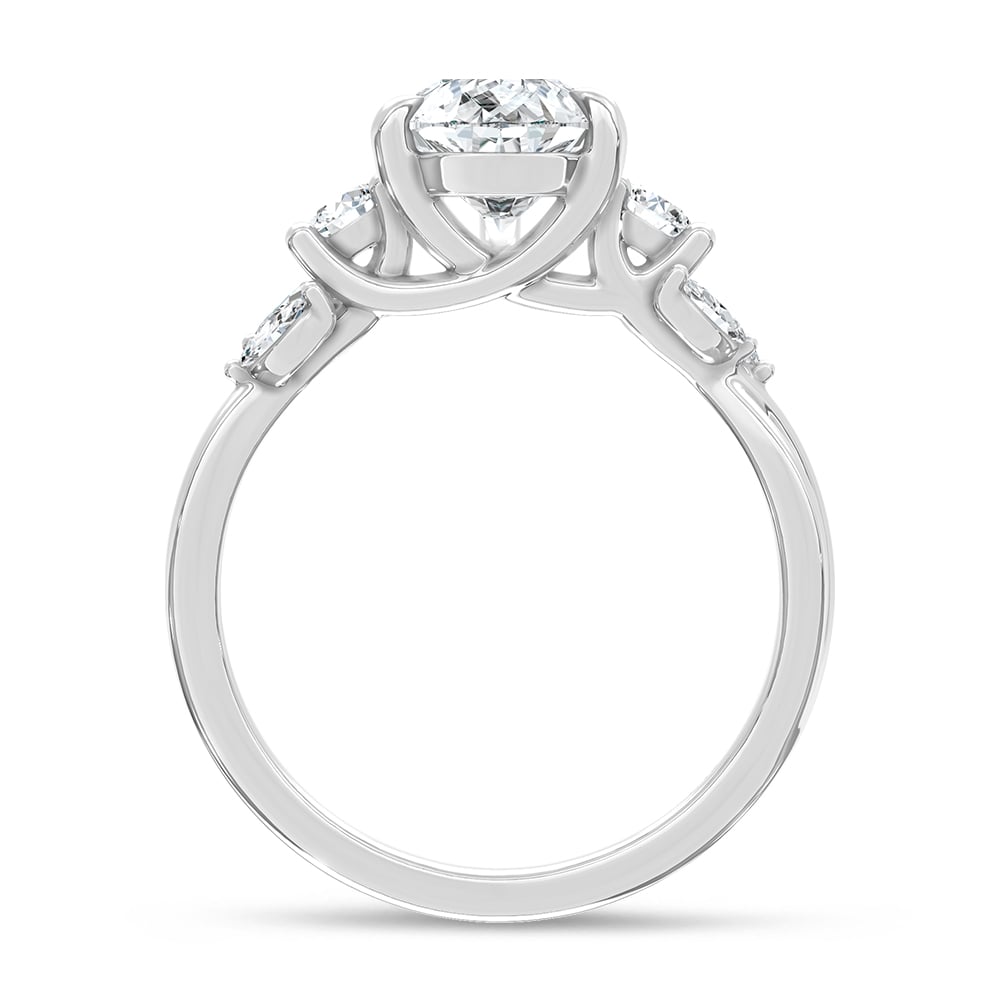 14K White Gold 2 1/3 Ct.Tw. Lab Grown Diamond Pear Shape Engagement Ring (IGI Certified Center 2ct Pear)
