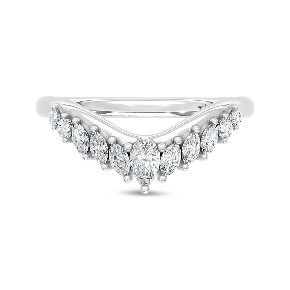 14K White Gold Lab Grown Diamond 3/8 Ct.Tw. Chevron Band