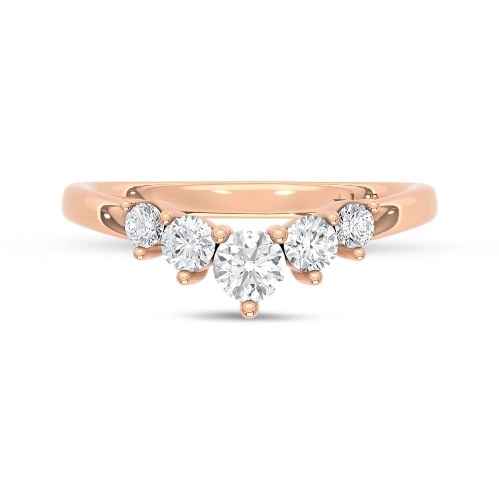 14K Rose Gold Lab Grown Diamond 1/2 Ct.Tw. Chevron Band