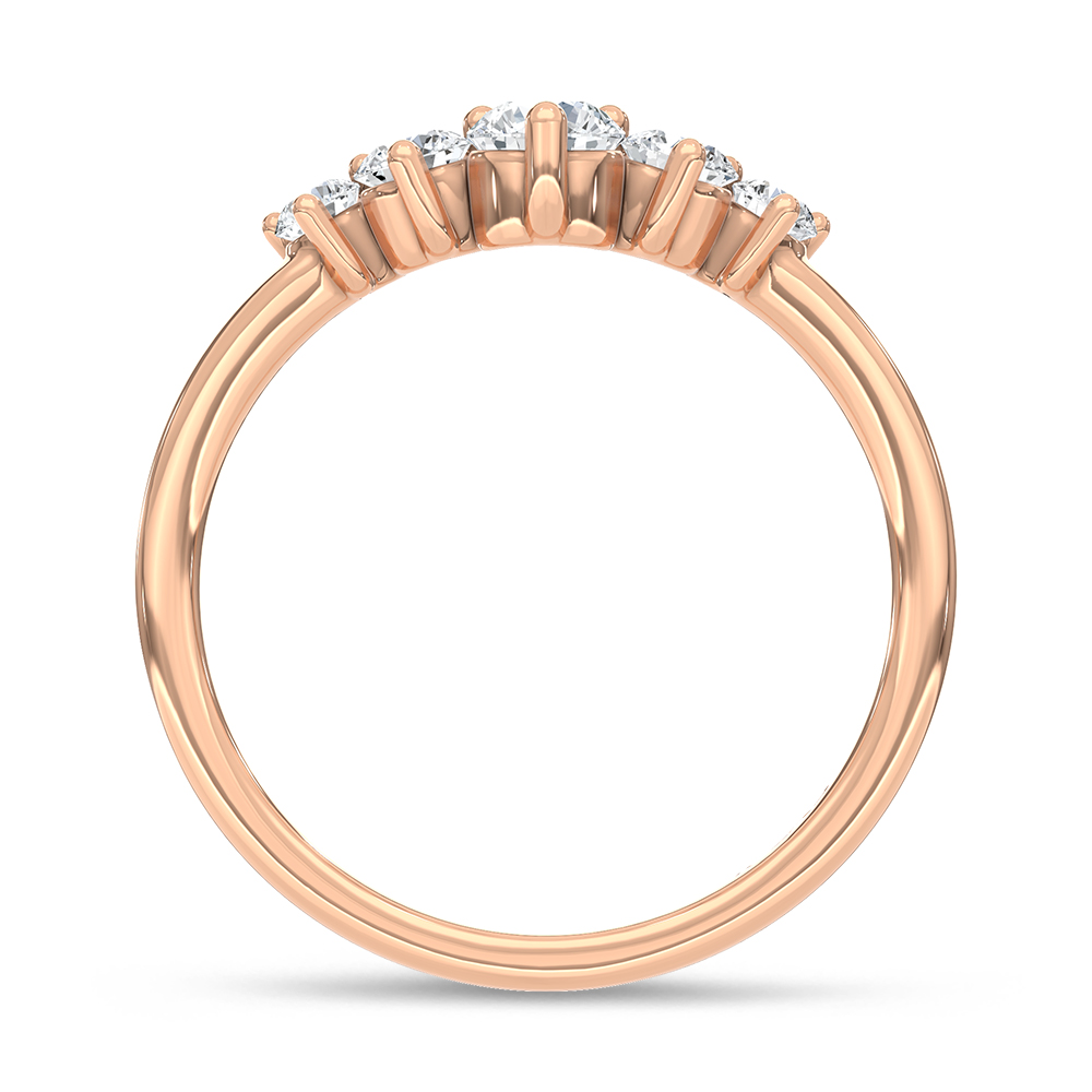 14K Rose Gold Lab Grown Diamond 1/2 Ct.Tw. Chevron Band