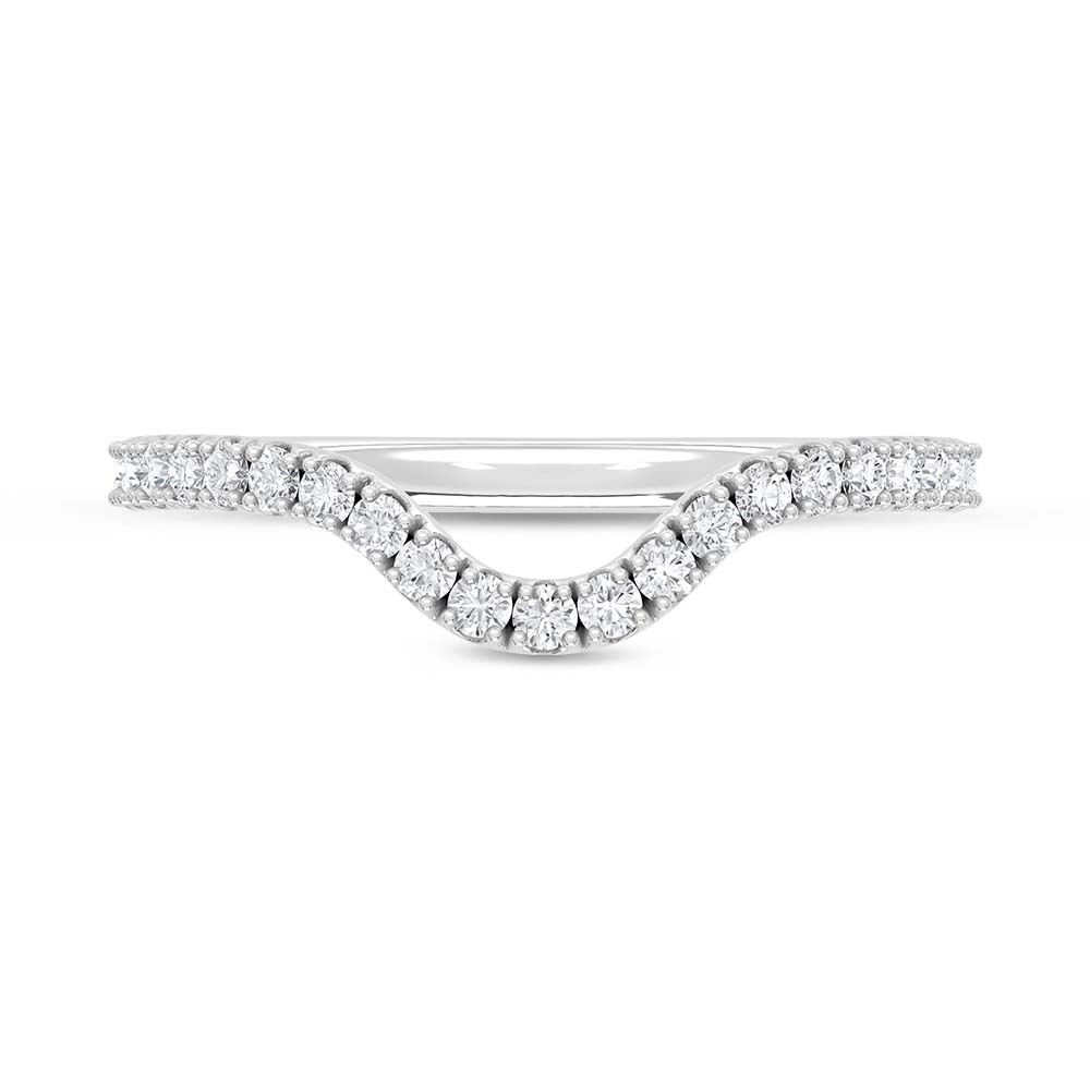 14K White Gold Lab Grown Round Diamond 1/4 Ct.Tw. Chevron Band