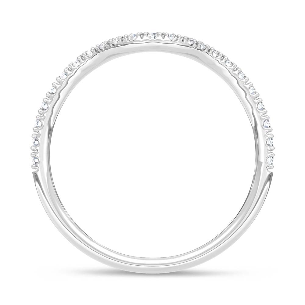 14K White Gold Lab Grown Round Diamond 1/4 Ct.Tw. Chevron Band