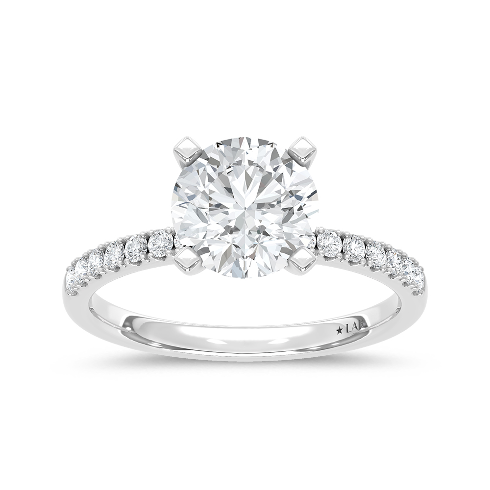 14K White Gold Lab Grown Round Diamond 2 1/4 Ct.Tw. Engagement Ring