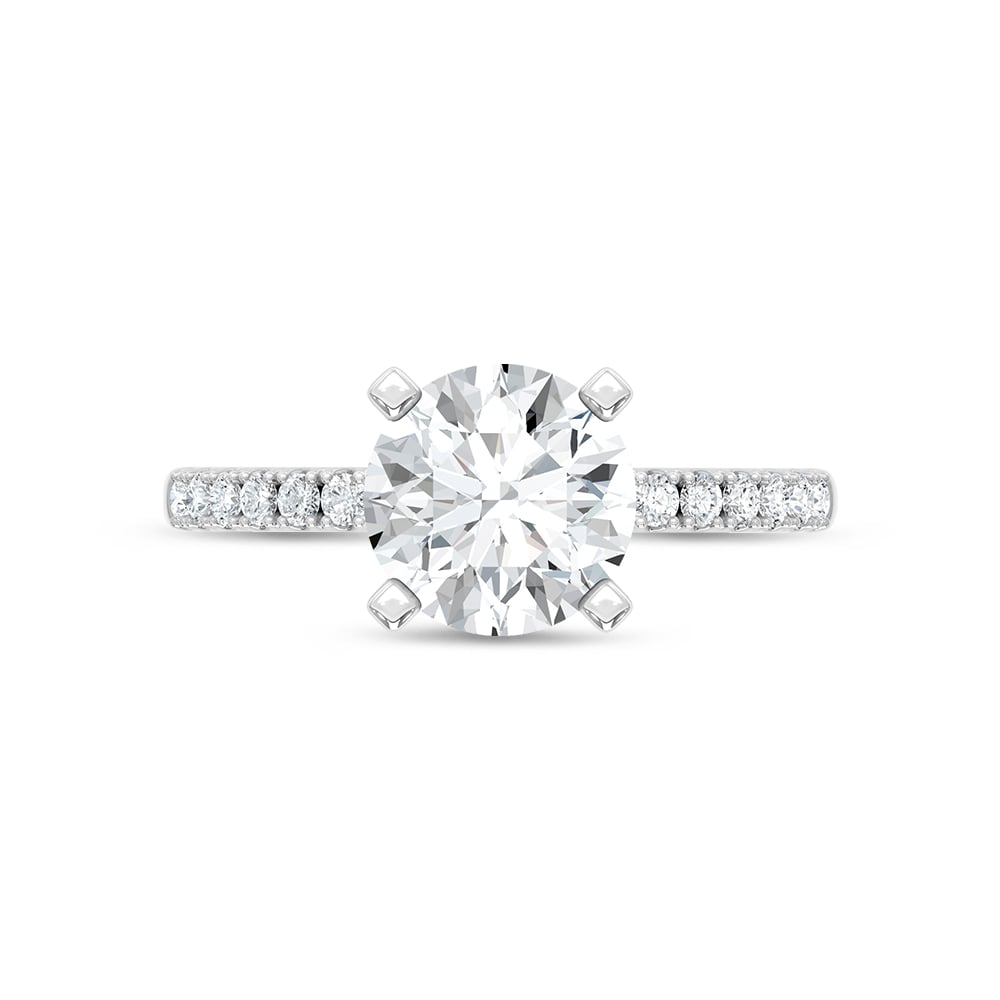 14K White Gold Lab Grown Round Diamond 2 1/4 Ct.Tw. Engagement Ring