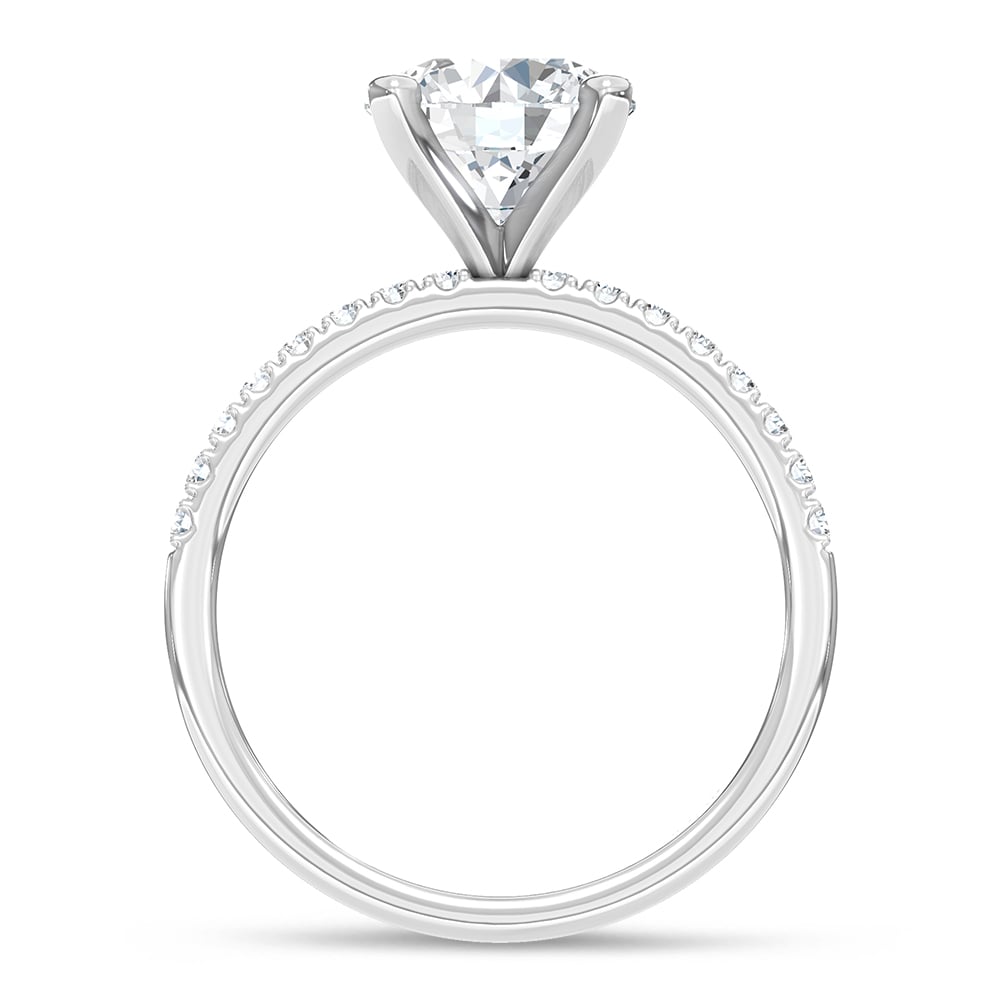 14K White Gold Lab Grown Round Diamond 2 1/4 Ct.Tw. Engagement Ring