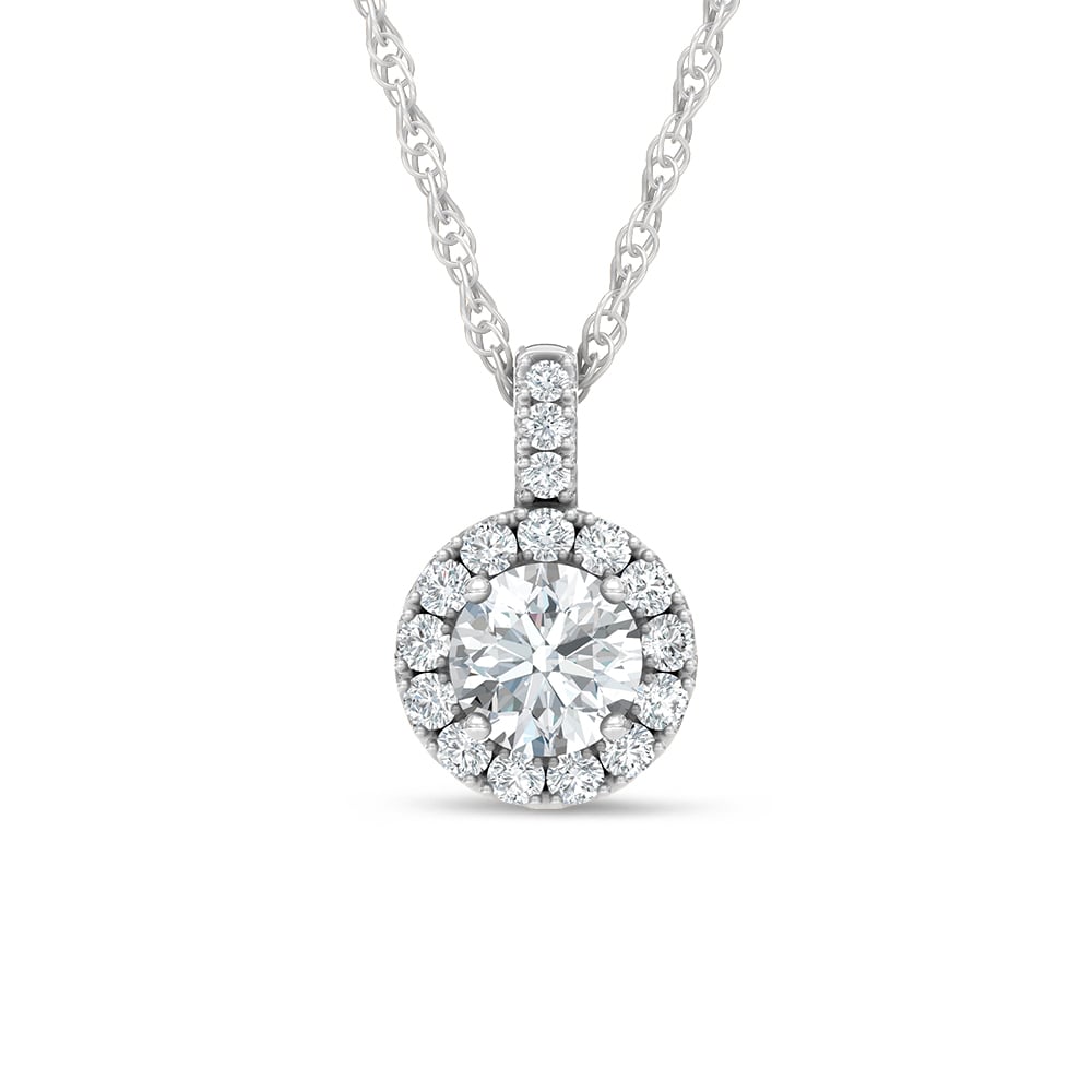 14K White Gold Lab Grown Diamond 3/4 Ct.Tw. Fashion Pendant