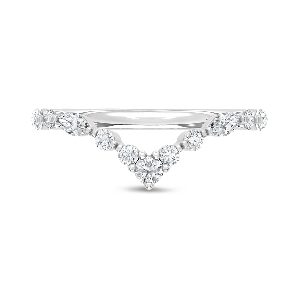 14K White Gold Lab Grown Diamond 3/8 Ct.Tw. Chevron Band