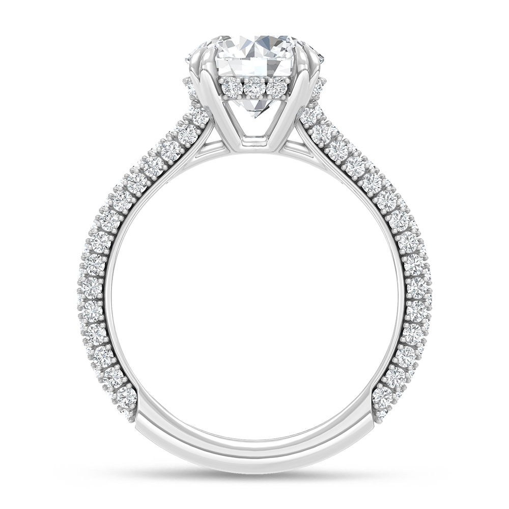 14K White Gold Lab Grown Diamond 2 7/8 Ct.Tw. Round Shape Engagement Ring (Center 2 ctw)