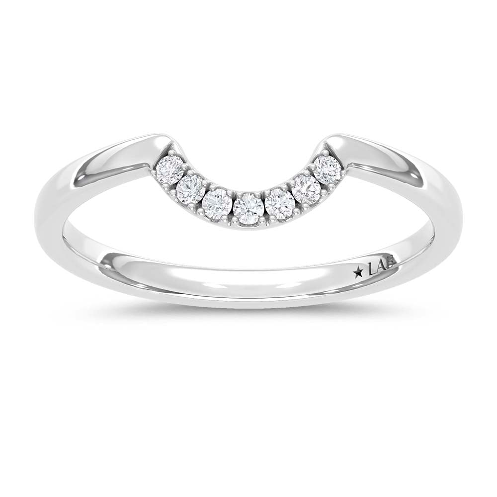14K White Gold Lab Grown Round Diamond 3/4 Ct.Tw. Chevron Band
