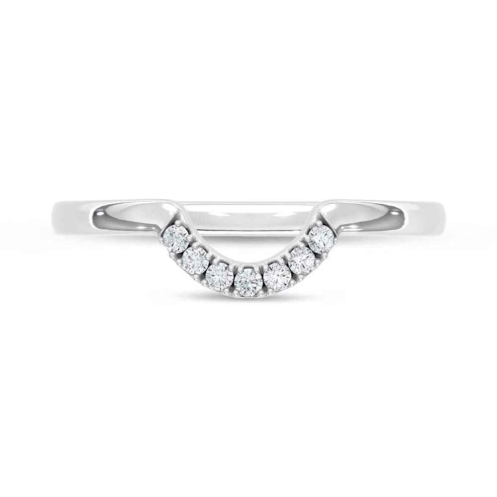14K White Gold Lab Grown Round Diamond 3/4 Ct.Tw. Chevron Band
