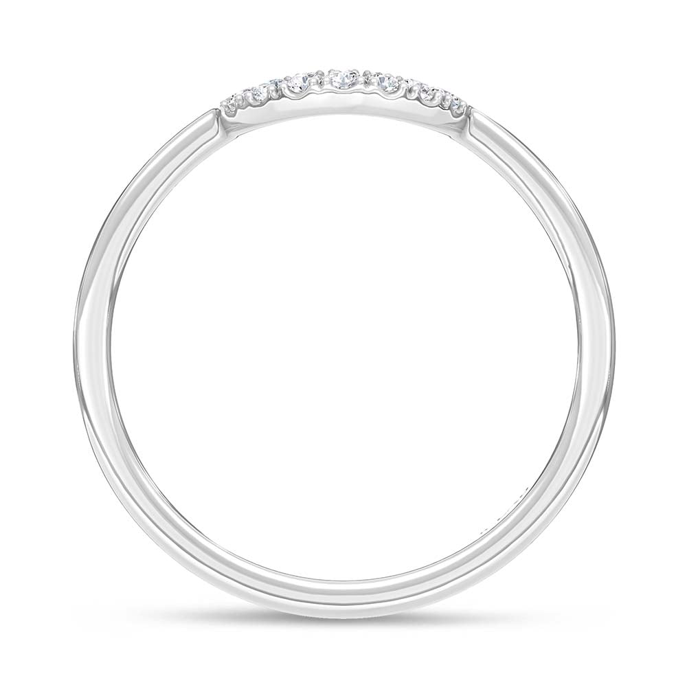 14K White Gold Lab Grown Round Diamond 3/4 Ct.Tw. Chevron Band