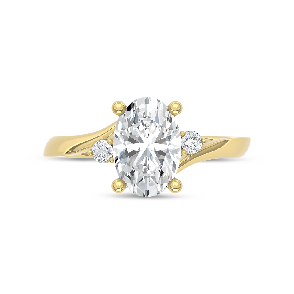 14K Yellow Gold 1 1/2 Ct.Tw. Lab Grown Diamond Oval Shape Engagement Ring