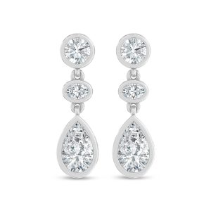 14K White Gold Lab Grown Diamond 1 1/2 Ct.Tw. Fashion Earrings
