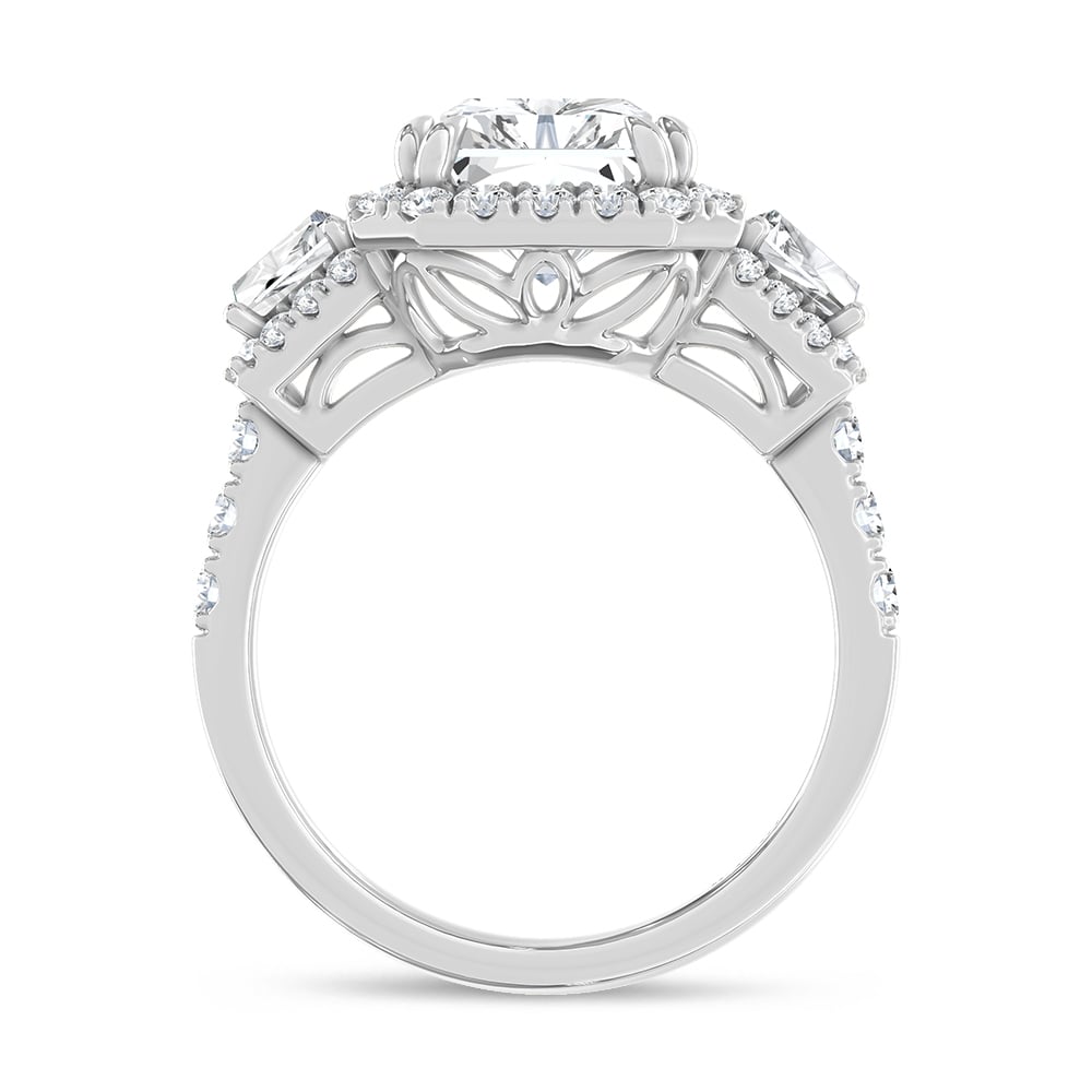 14K White Gold Lab Grown Diamond 5 1/2 Ct.Tw. Radiant Shape Engagement Ring (Center 4 CT)