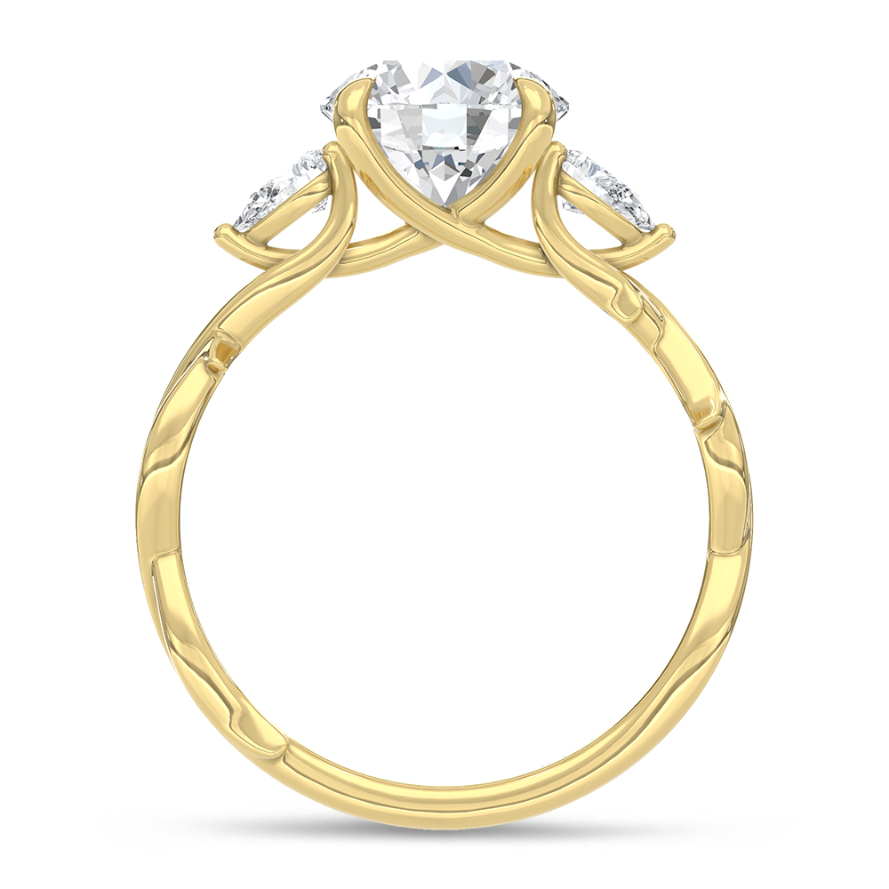 14K Yellow Gold Lab Grown Diamond 2 1/4 Ct.Tw. Round Shape Engagement Ring (Center 2 CT)