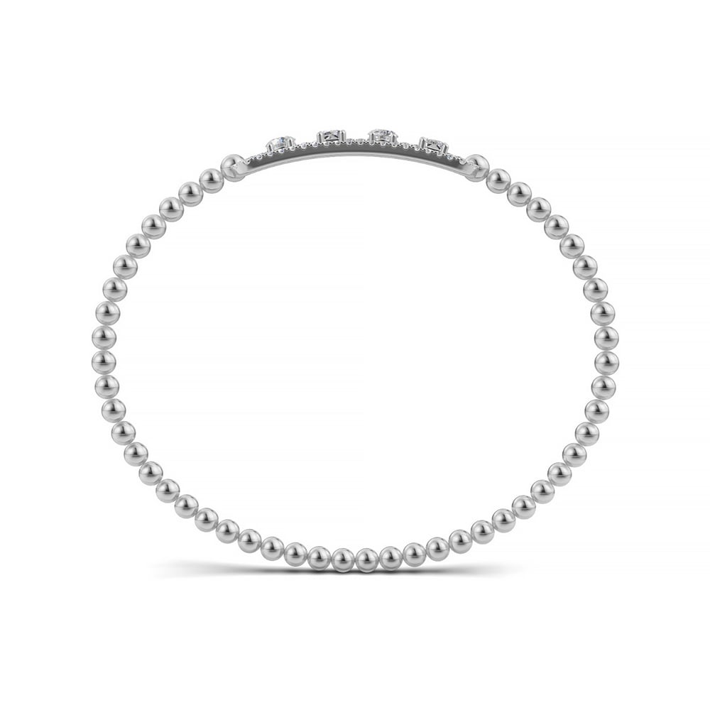 14K White Gold Lab Grown Diamond 1 Ct.Tw. Stretch Bangle