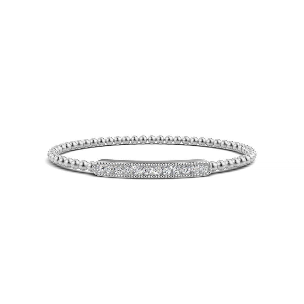 14K White Gold Lab Grown Diamond 3/4 Ct.Tw. Stretch Bangle