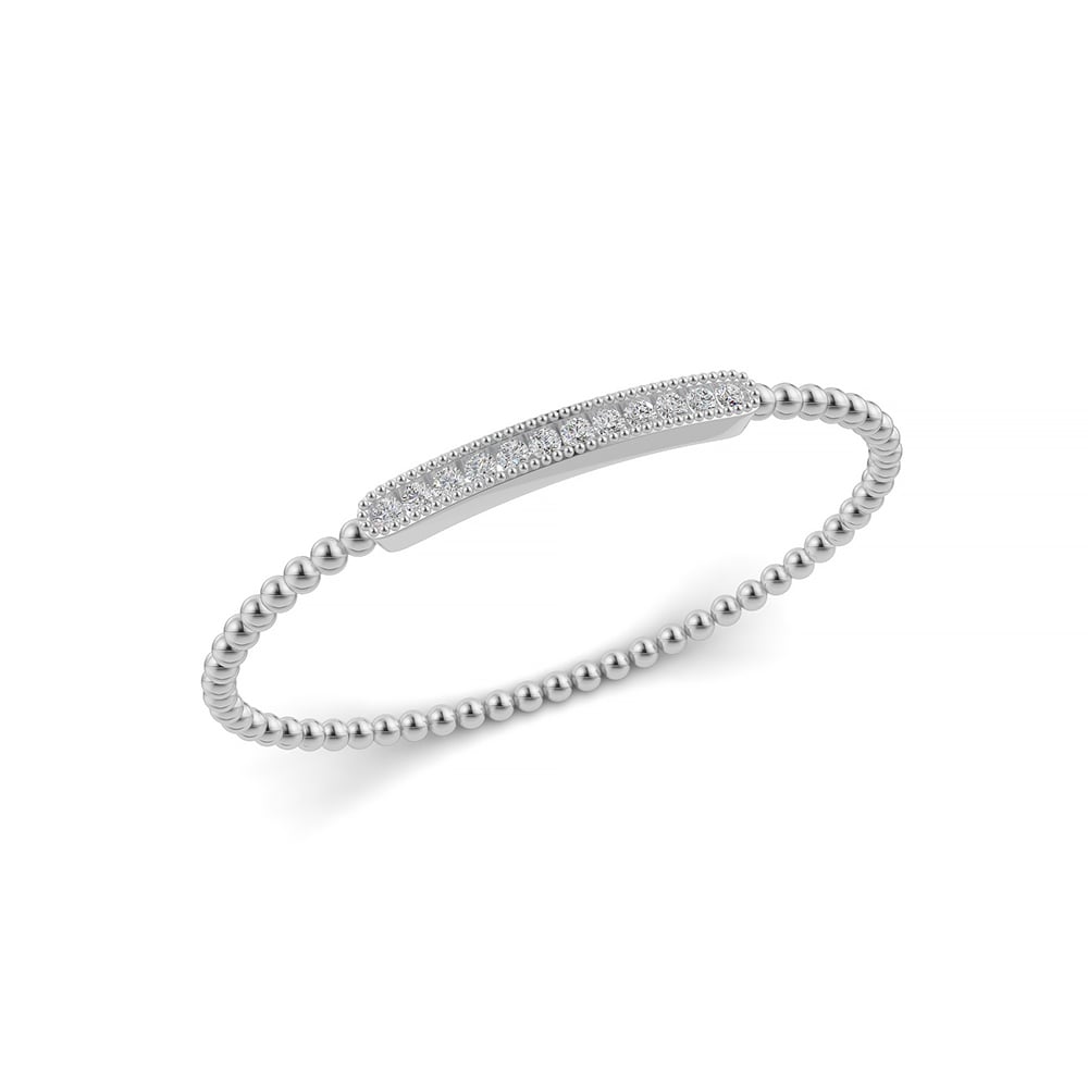 14K White Gold Lab Grown Diamond 3/4 Ct.Tw. Stretch Bangle