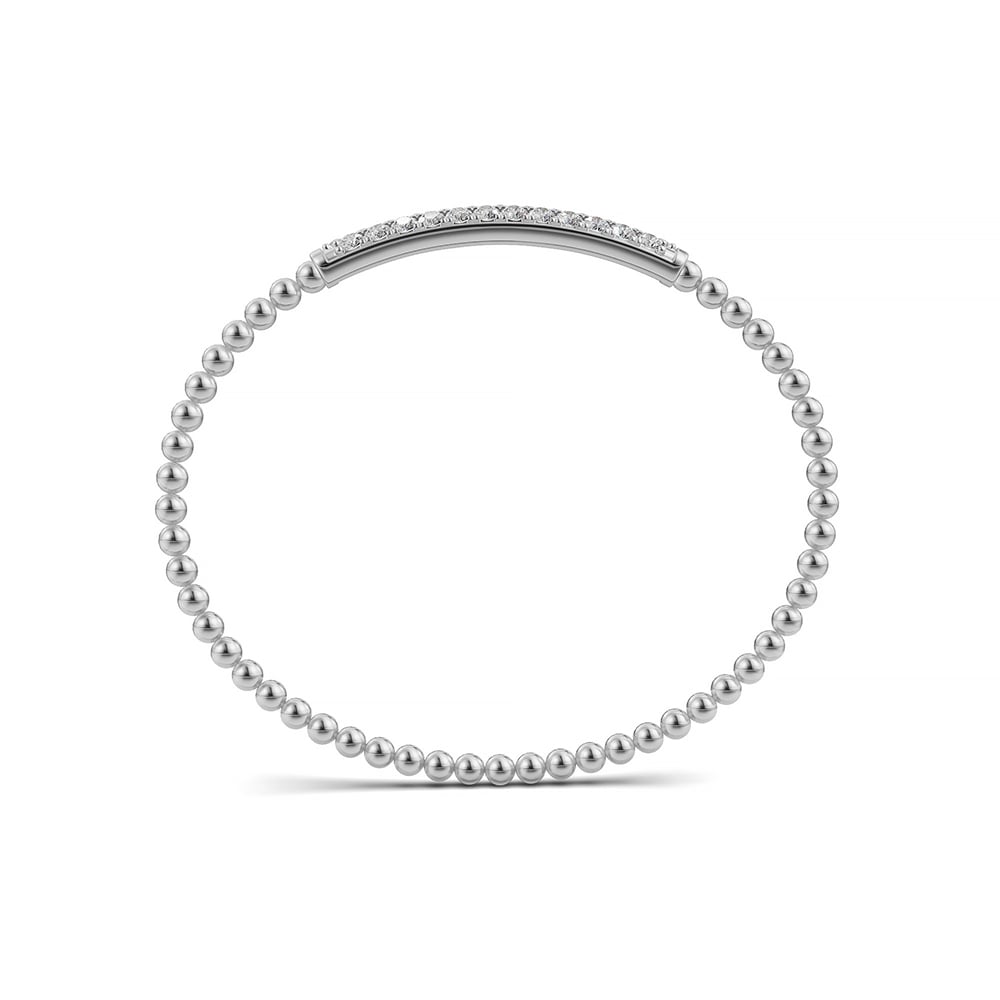 14K White Gold Lab Grown Diamond 1 1/3 Ct.Tw. Stretch Bangle