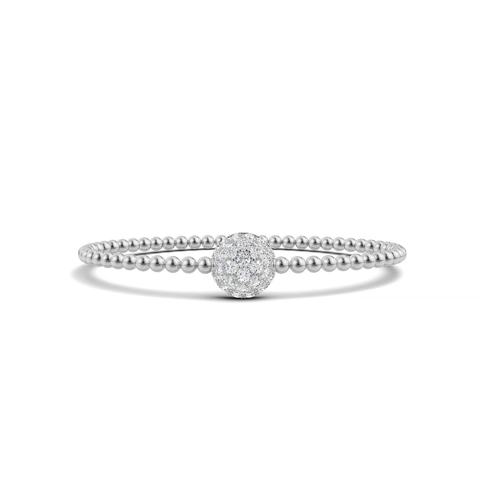 14K White Gold Lab Grown Diamond 1 1/3 Ct.Tw. Stretch Bangle