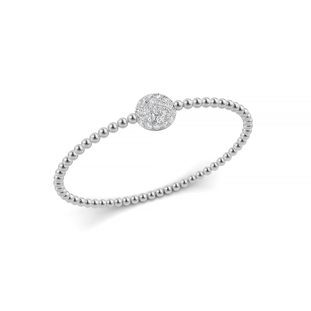 14K White Gold Lab Grown Diamond 1 1/3 Ct.Tw. Stretch Bangle