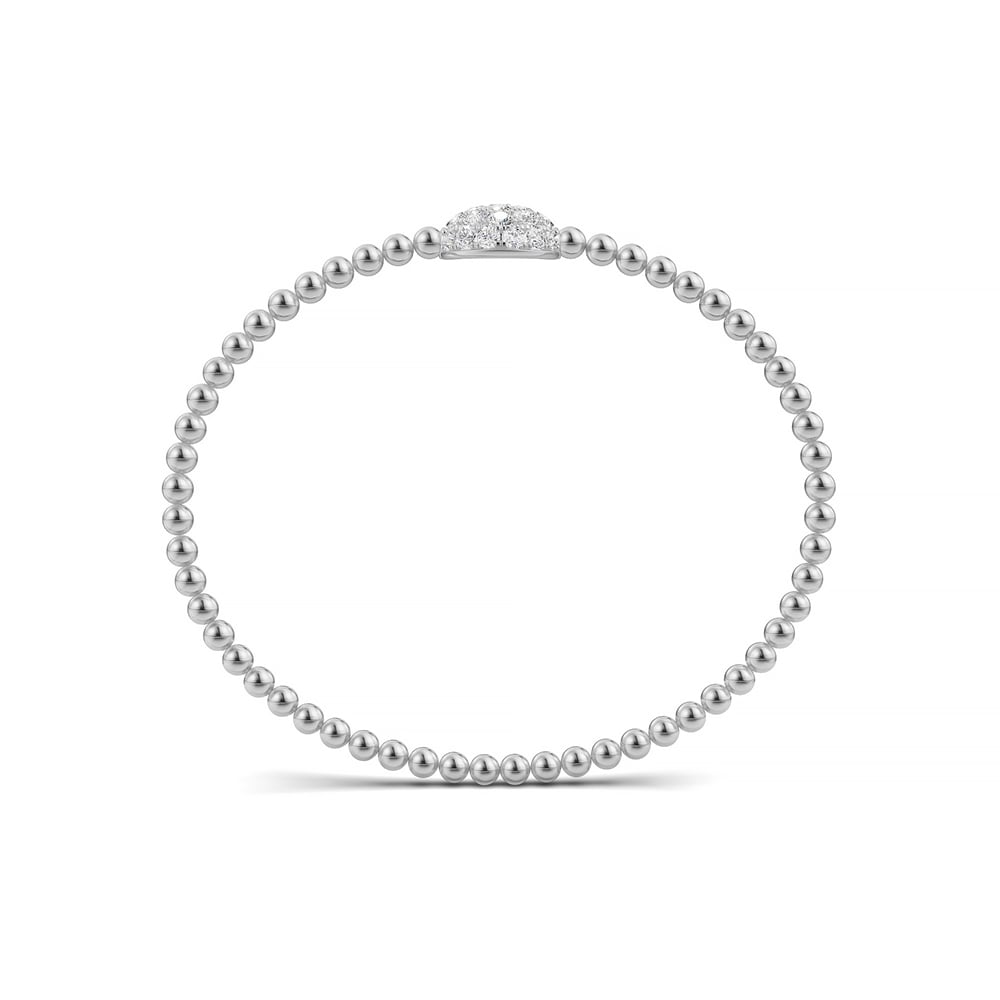 14K White Gold Lab Grown Diamond 1 1/3 Ct.Tw. Stretch Bangle