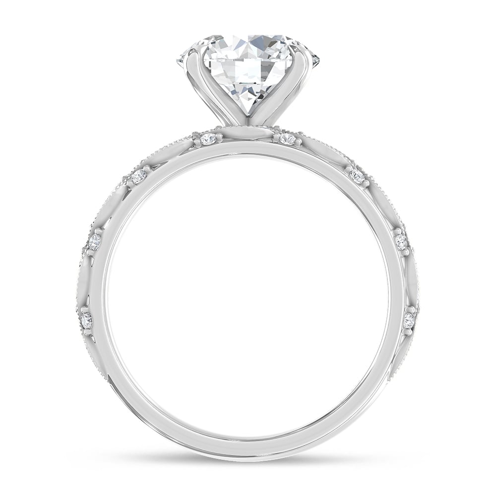 14K White Gold Lab Grown Diamond 2 5/8 Ct.Tw. Round Shape Bridal Ring (Center 2 Ctw)