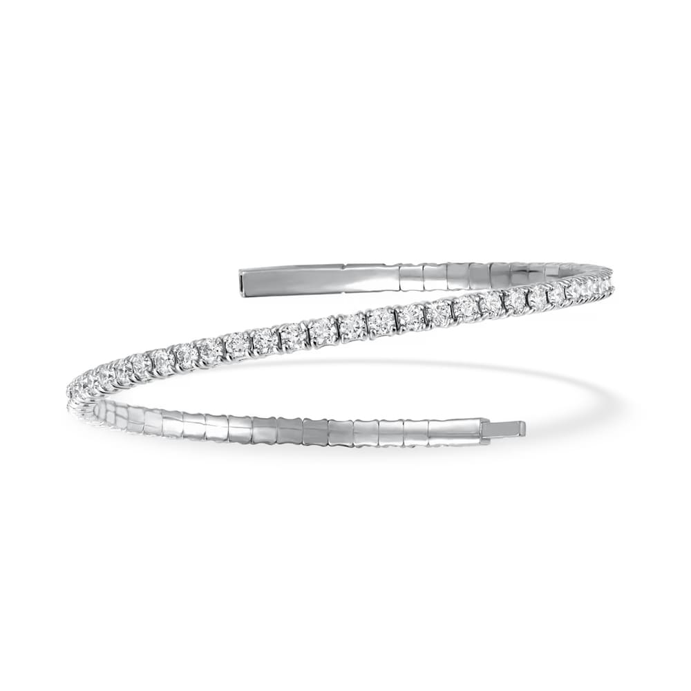 925 Silver Lab Grown Diamond 1 Ct.Tw. Flexi Bangle