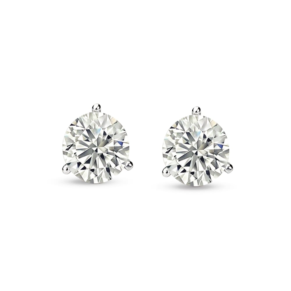 14K White Gold Lab Grown Diamond 2 Ct.Tw. IGI Certified VS F+ Martini Stud Earrings (Available in 2ct to 4ct)