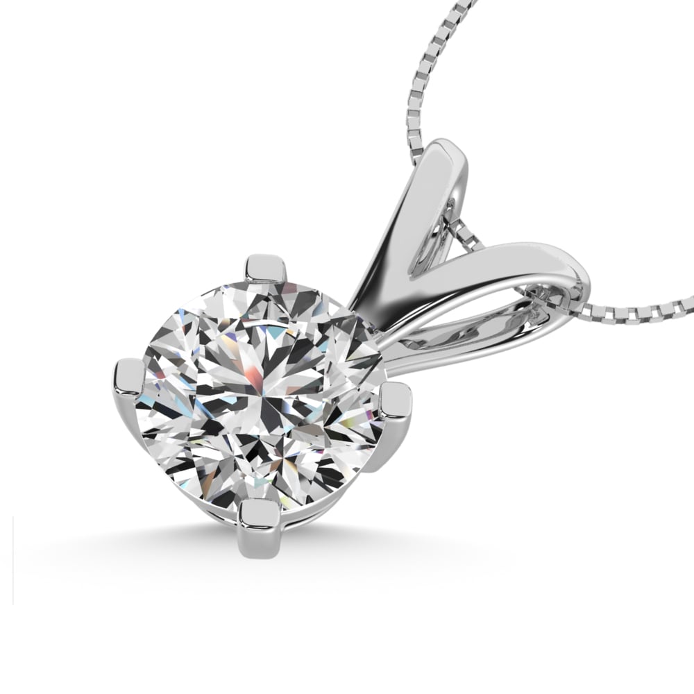 14K White Gold 1/5 Ct.Tw. Diamond Solitaire Pendant