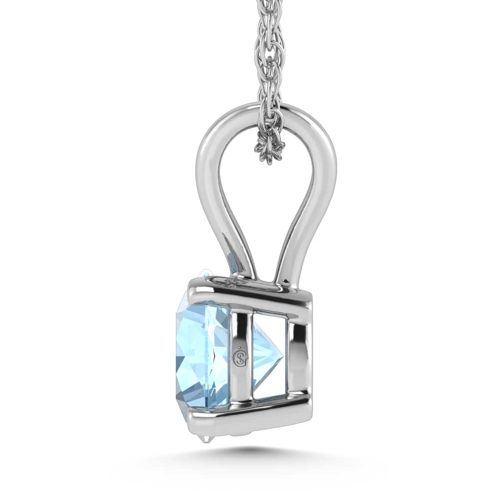 14K White Gold Lab Grown Blue Diamond 1/4 Ct.Tw. Solitaire Pendant