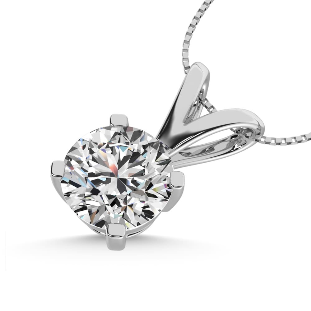 925 Silver Lab Grown Diamond 1/3 Ct.Tw. Solitaire Pendant