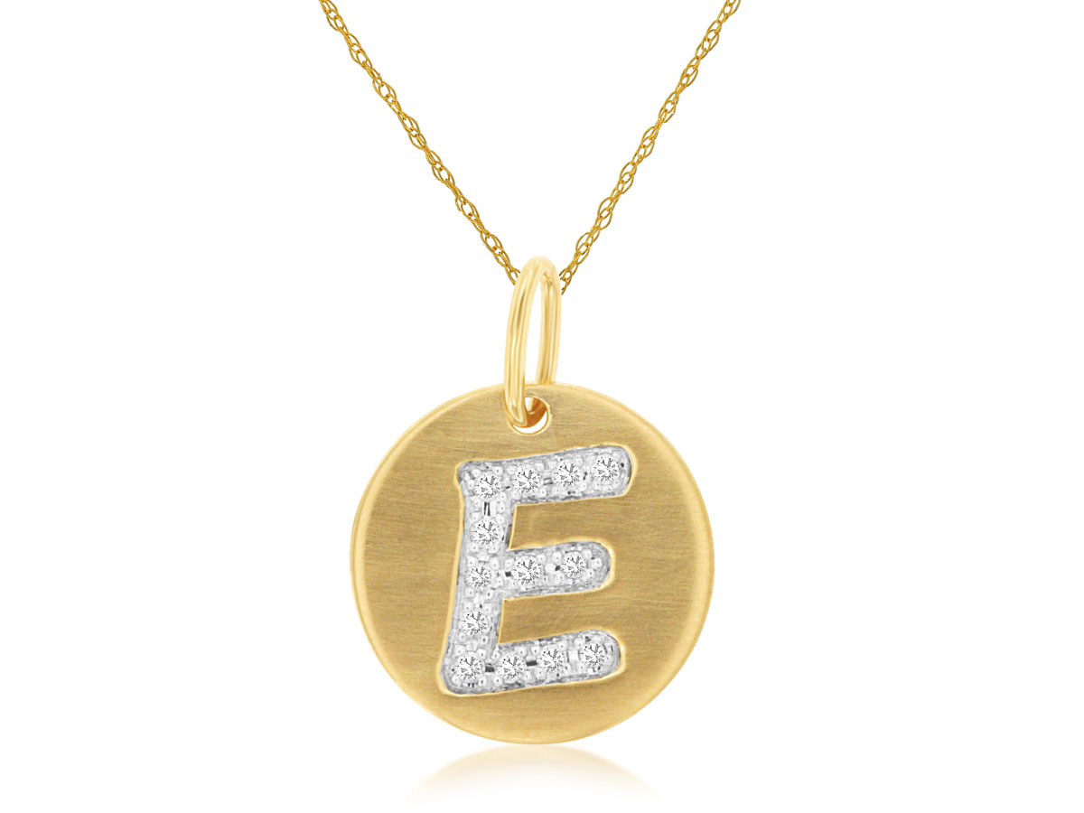 INITIAL DIAMOND PENDANT E