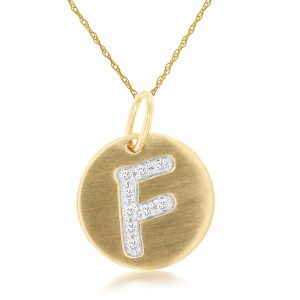 INITIAL DIAMOND PENDANT F