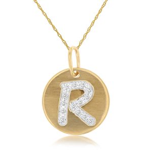 INITIAL DIAMOND PENDANT R
