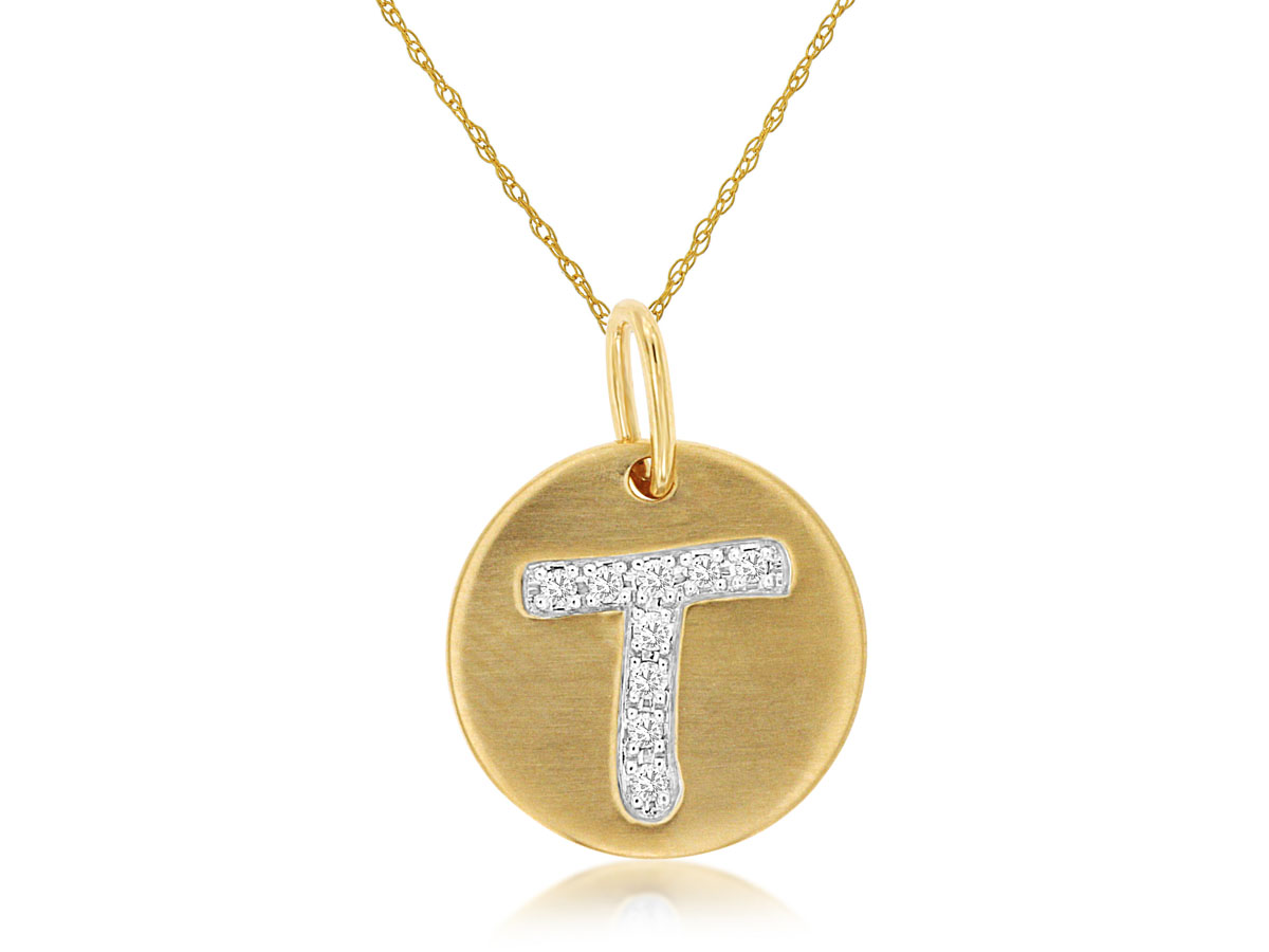 INITIAL DIAMOND PENDANT T